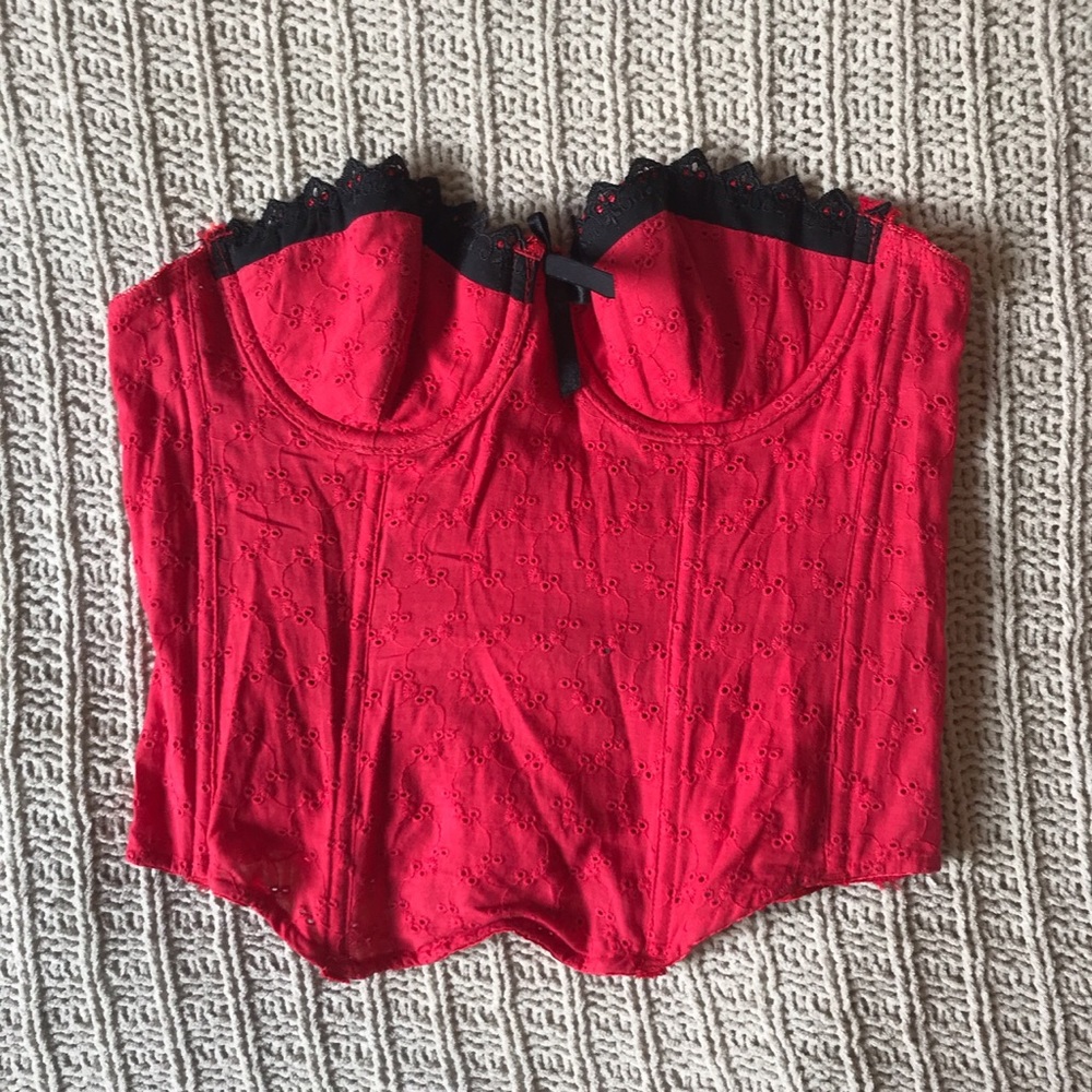 Red corset top